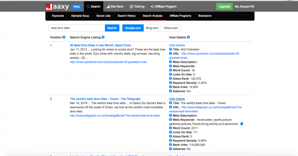 Jaaxy Search Analysis