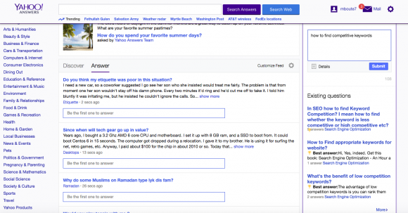 Answers Yahoo Com Keywords