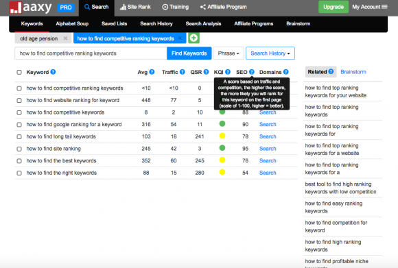 Jaaxy How To Find Site Ranking