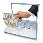 Computer Laptop Money In Hand