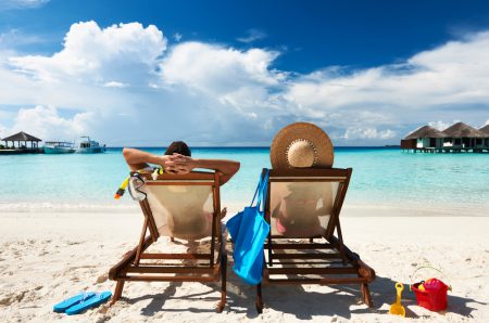 Couple on a Beach at Maldives